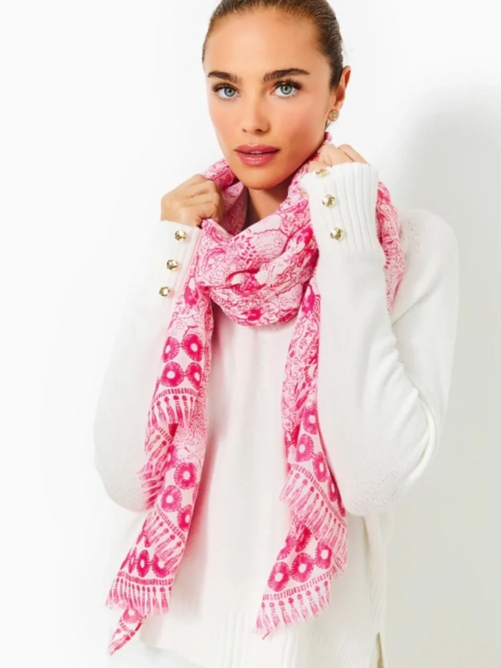NWTIP Lilly Pulitzer Resort Scarf Raspberry Animal Magnetism